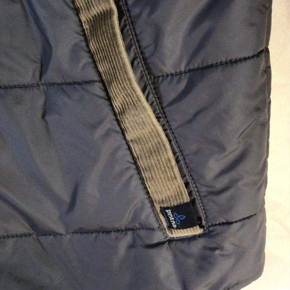 Prana Men’s Waylen Puffer Jacket Gray Size Large Bomber Sherpa Collar Corduroy - Picture 10 of 12